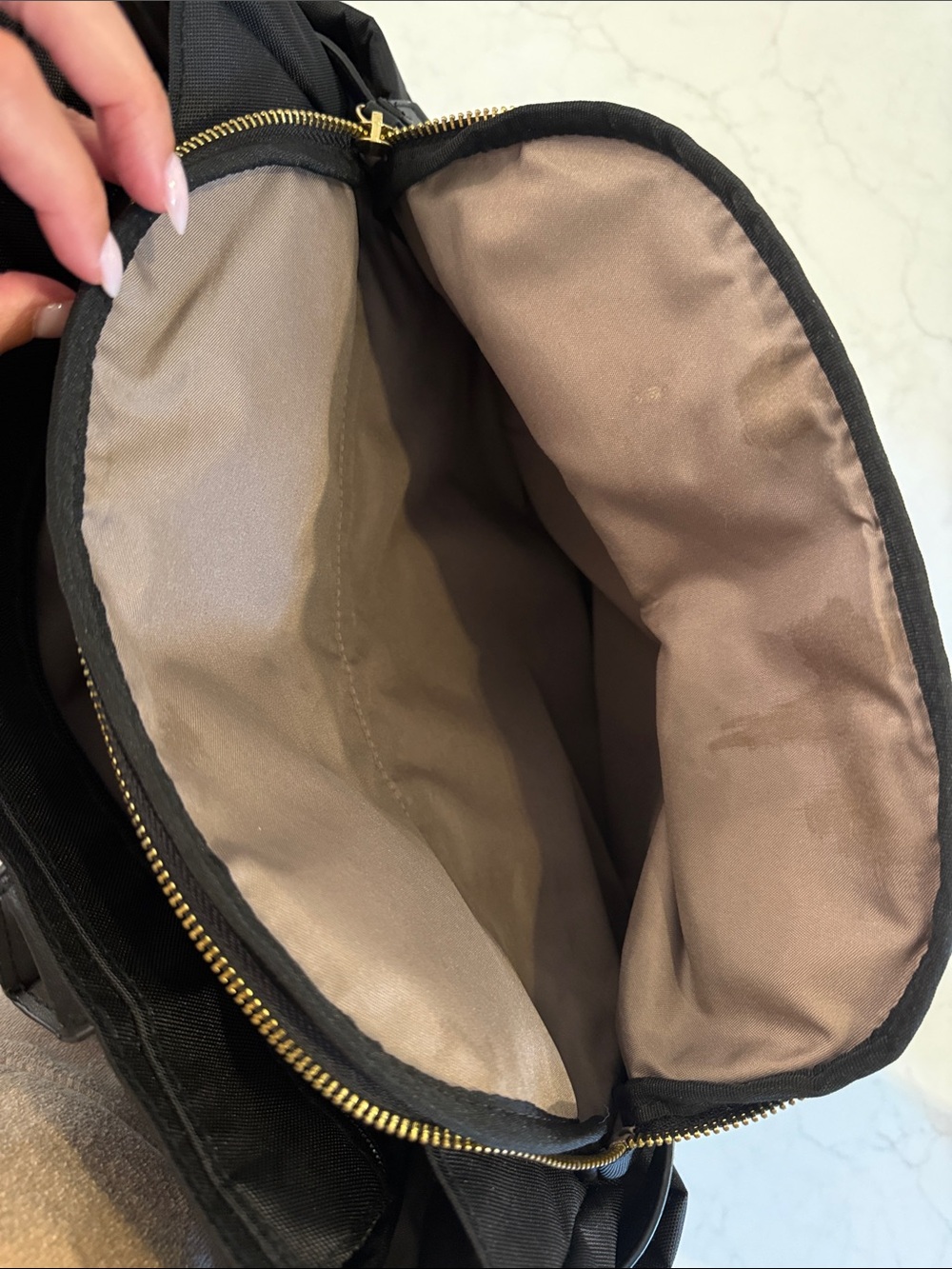 Skip Hop Black Baby Diaper Bag Tote with Gold Accents - Picture 4 of 9